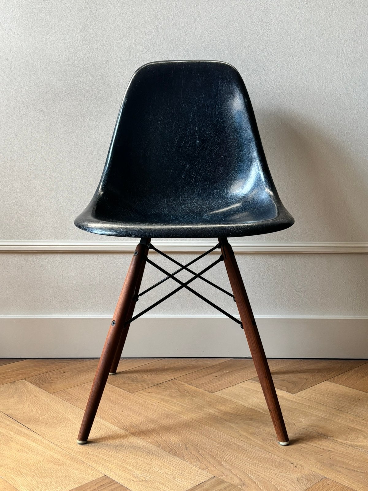 Originele glasvezel stoel van Eames/ Herman Miller, Ophalen, Gebruikt, Blauw, Eén