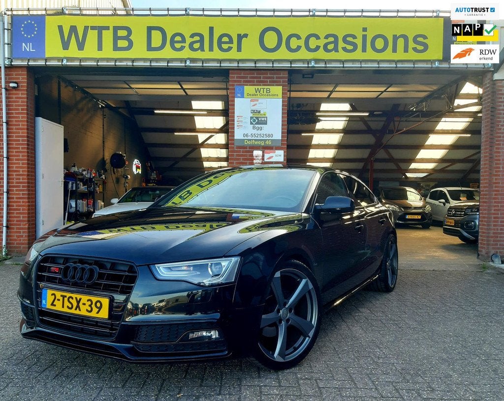 Audi A5 Sportback 1.8 TFSI SportEdition, S-Line, Black-Black, Auto's, Parkeersensor, Gebruikt, 4 cilinders, 4 stoelen