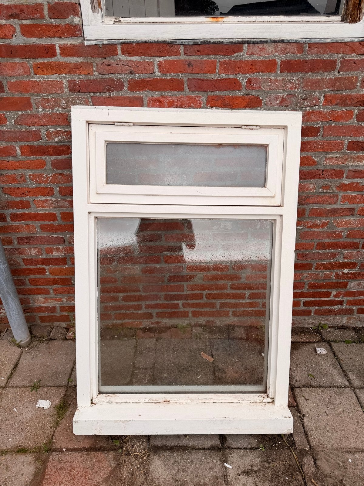 2x Hardhouten raamkozijn met dubbel glas (127,5x88,5 cm), Doe-het-zelf en Verbouw, Kozijnen en Schuifpuien, Gebruikt, Raamkozijn