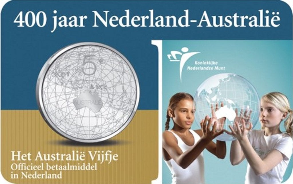 Nederland 5 euro 400 Jaar Ned.-Australie zilver in coincard, Setje, Koningin Beatrix, Zilver, Euro's