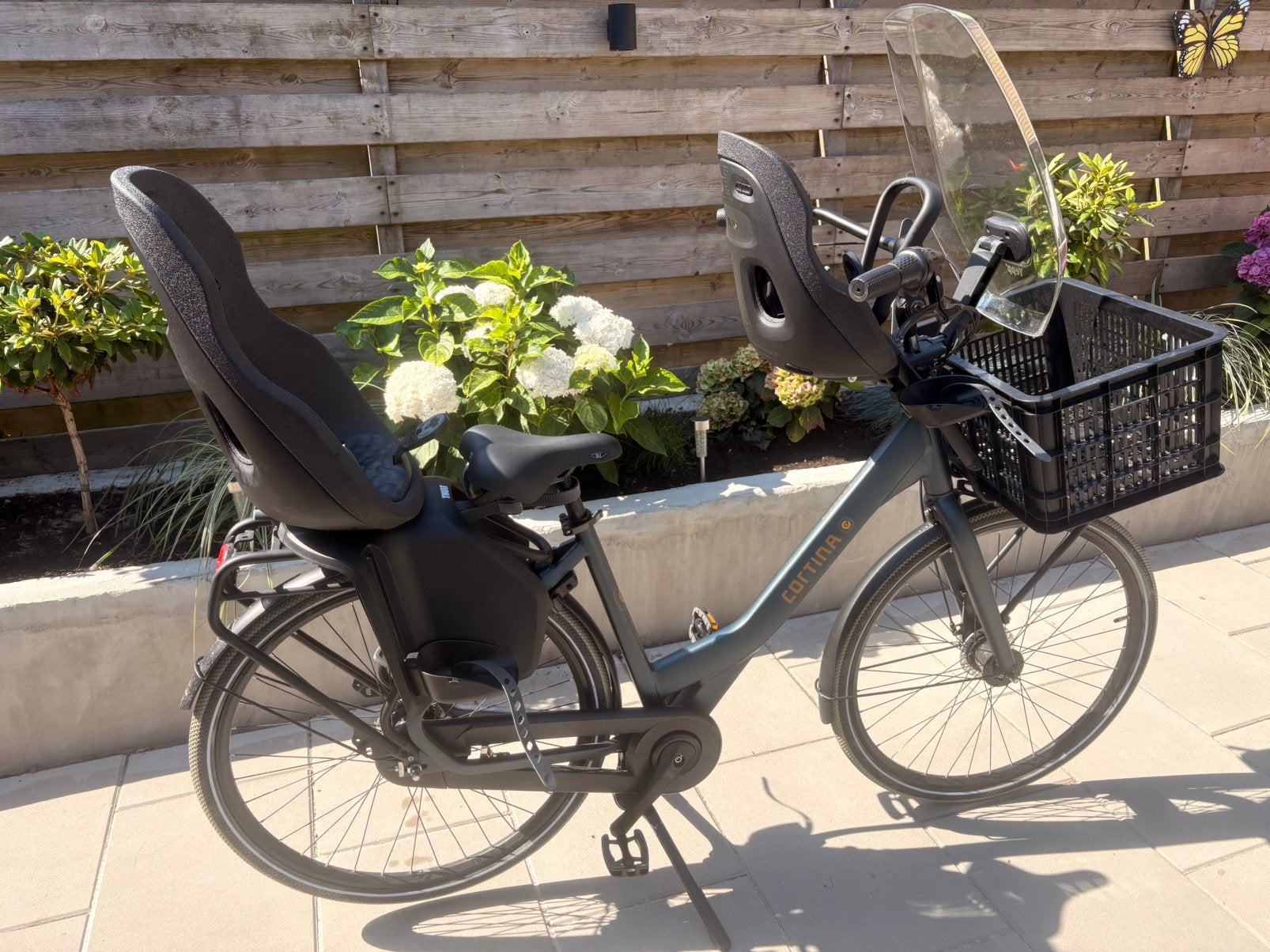 Cortina Common Family 50cm incl voor en achterzitje Yepp, 2 zitjes, Gebruikt, Mandje, 50 tot 53 cm
