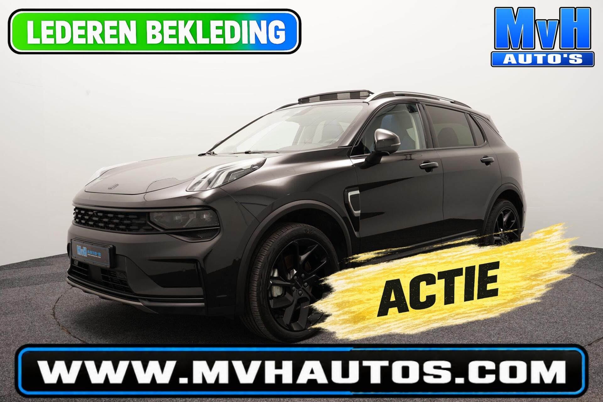 Lynk & Co 01 1.5 PHEV|FULL BLACK XL|LEER|NAP|PANO, Auto's, Dealer onderhouden, Met garantie (alle), Zwart, Bedrijf