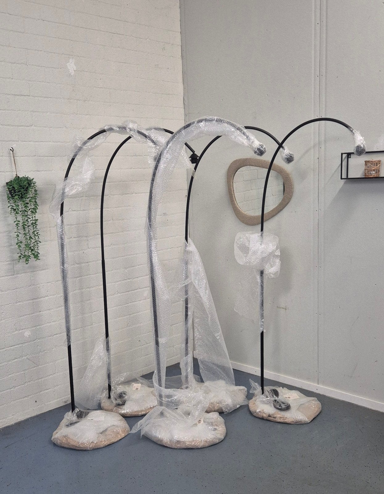 4 Nieuwe Booglamp Vloerlamp Zwart - Faillissementsverkoop, Ophalen, ., Nieuw, E27 (groot)
