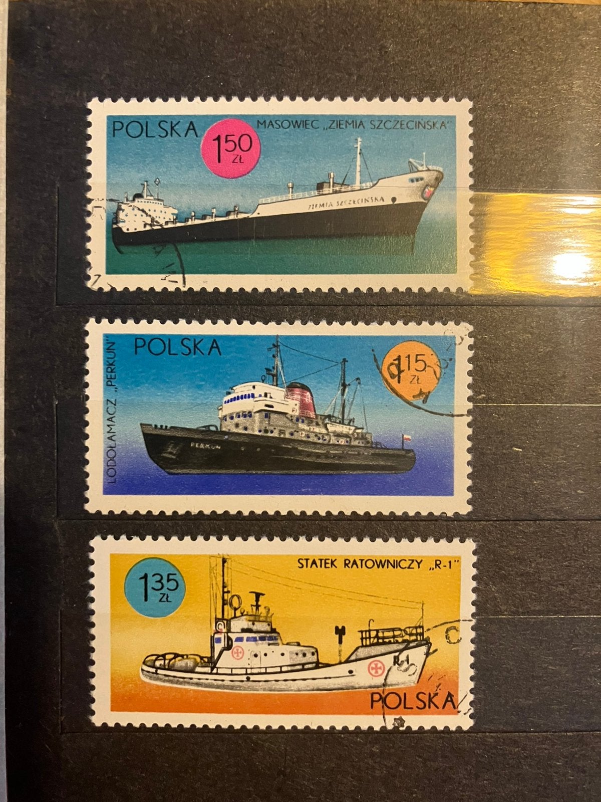 Polen schepen gestempeld, Postzegels en Munten, Ophalen of Verzenden, Polen, Gestempeld