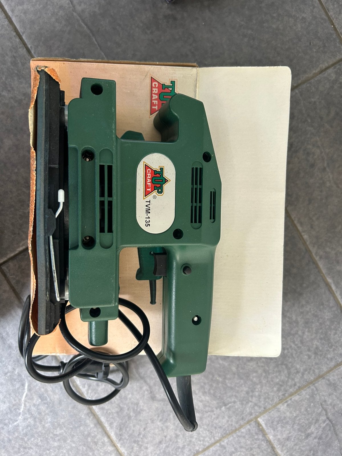 Topcraft KVM-135 vlakschuurmachine 130W, Ophalen of Verzenden, Zo goed als nieuw, Minder dan 600 watt, Vlakschuurmachine