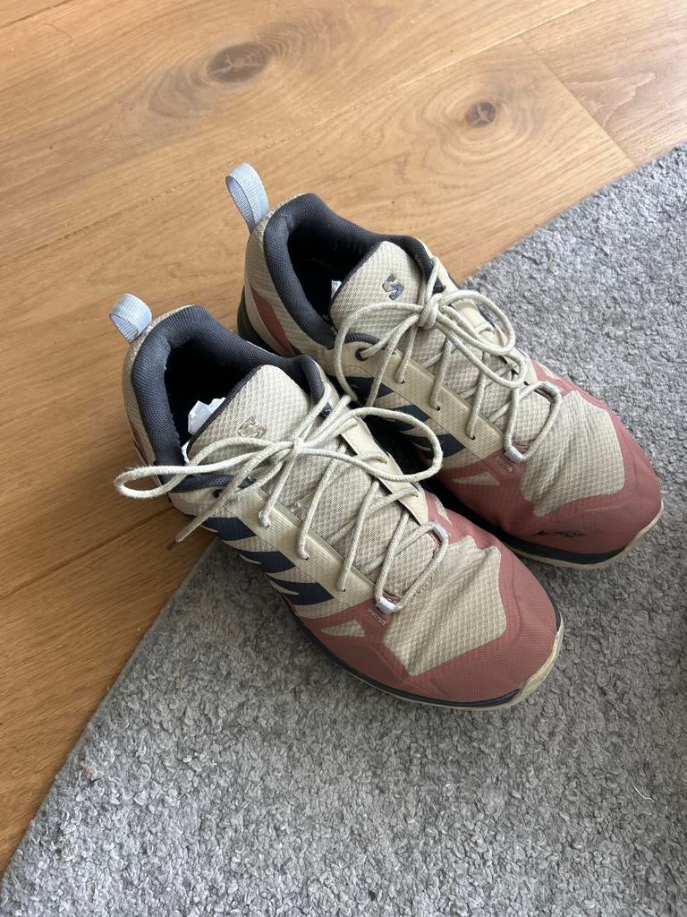 Salomon Trailrunningschoenen - gebruikt, Ophalen of Verzenden, Gedragen, Beige, Wandelschoenen