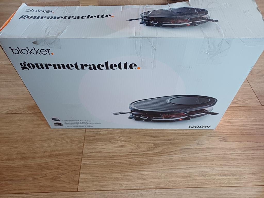 Blokker Gourmetraclette 1200W, Ophalen of Verzenden, Nieuw, 4 t/m 7 personen