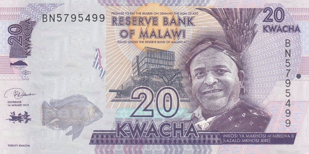 Malawi bankbiljet 20 Kwacha Inkosi Ya Makhosi M'mbelwa 2019, Postzegels en Munten, Ophalen of Verzenden, Overige landen, Los biljet