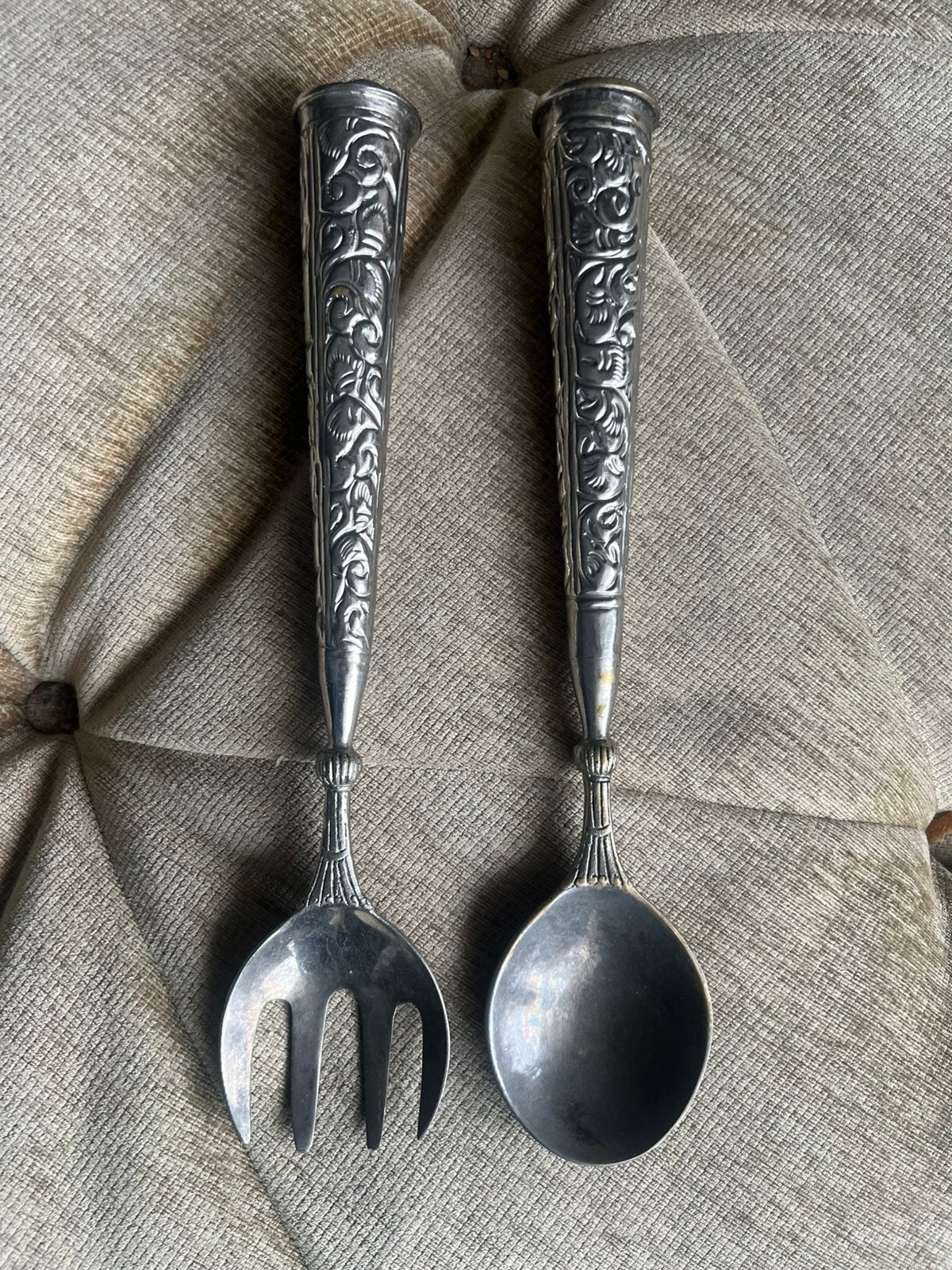 Antiek / Vintage Slacouvert / Lepel / Vork Jaren '50., Ophalen of Verzenden