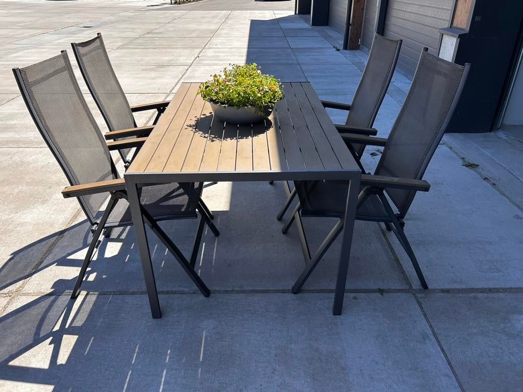 Mooie tuinset met verstelbare stoelen, Tuin en Terras, Tuinsets en Loungesets, Gebruikt, ., Ophalen of Verzenden, .