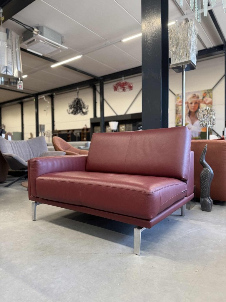 Als nieuw Leolux Bellice 1 Zits Bank rood leer Granata, Leolux, Eenpersoons, Info@leolux.nl, Ophalen of Verzenden
