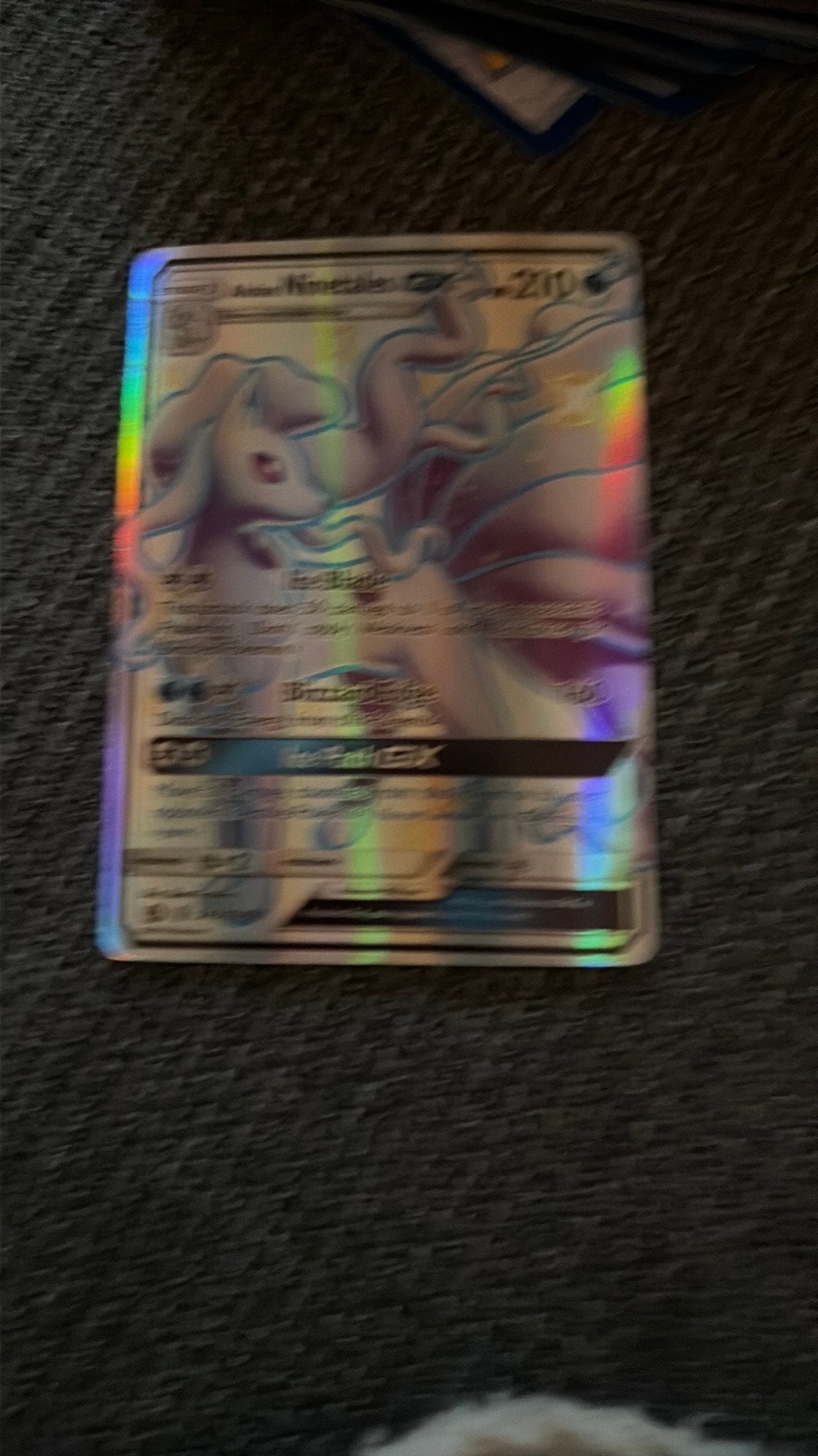 Alolan Ninetales GX Full Art Pokémon Kaart, Ophalen of Verzenden, Zo goed als nieuw, Losse kaart, Foil