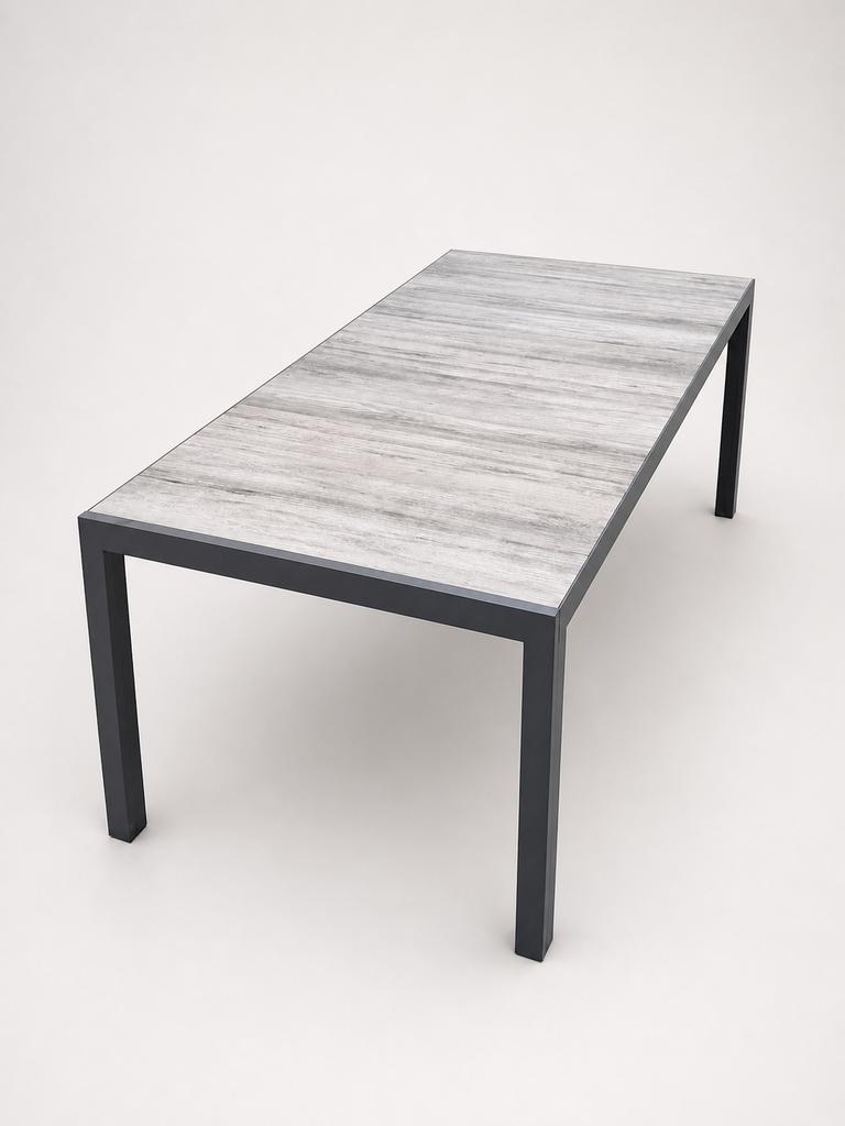 Moderne tuintafel 245x100 cm –keramisch blad - onderhoudsarm, Tuin en Terras, Ophalen, Nieuw, Rechthoekig, Overige materialen
