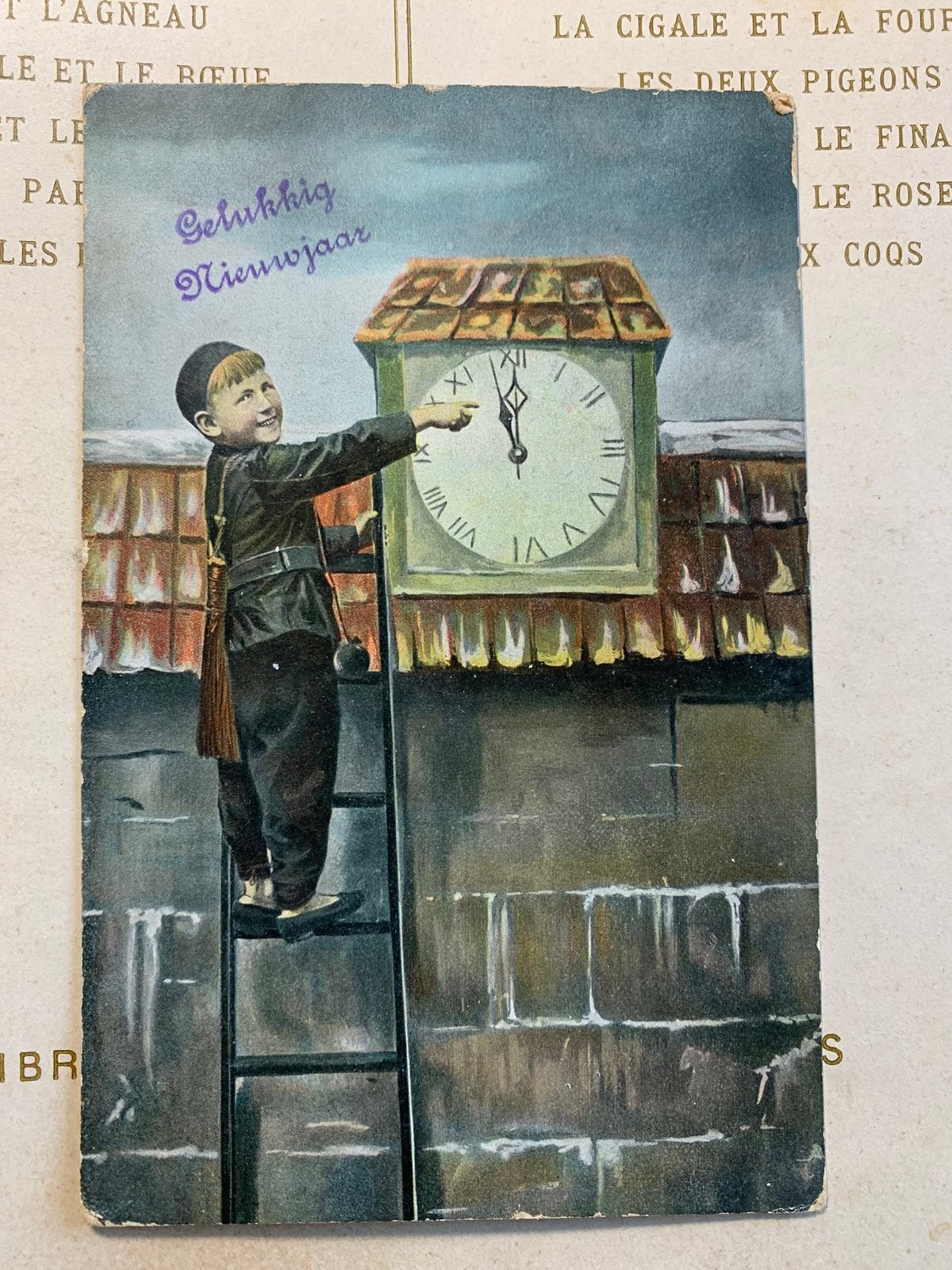 1909 Gelukkig Nieuwjaar - vanaf een marineschip (CD), Ophalen of Verzenden, Voor 1920, Gelopen, Feest(dag)