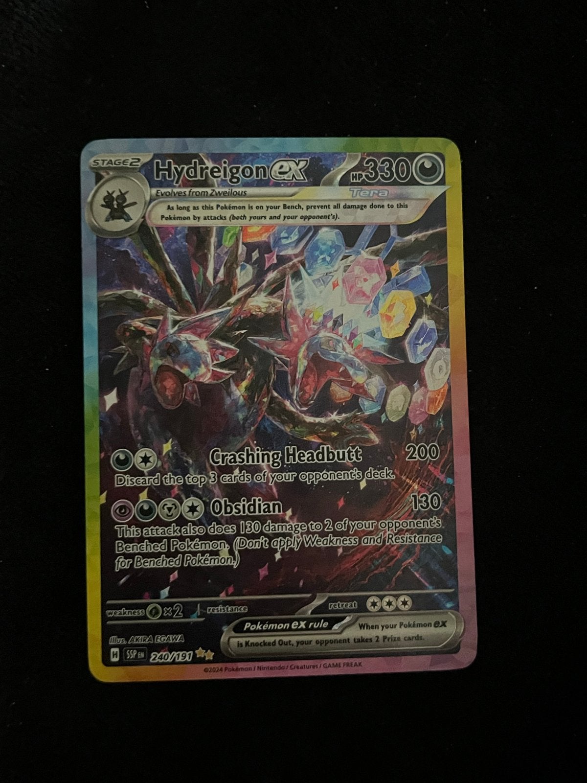 Hydreigon ex SSP 240/191 NM Pokémon Kaart, Ophalen of Verzenden, Zo goed als nieuw, Losse kaart, Foil
