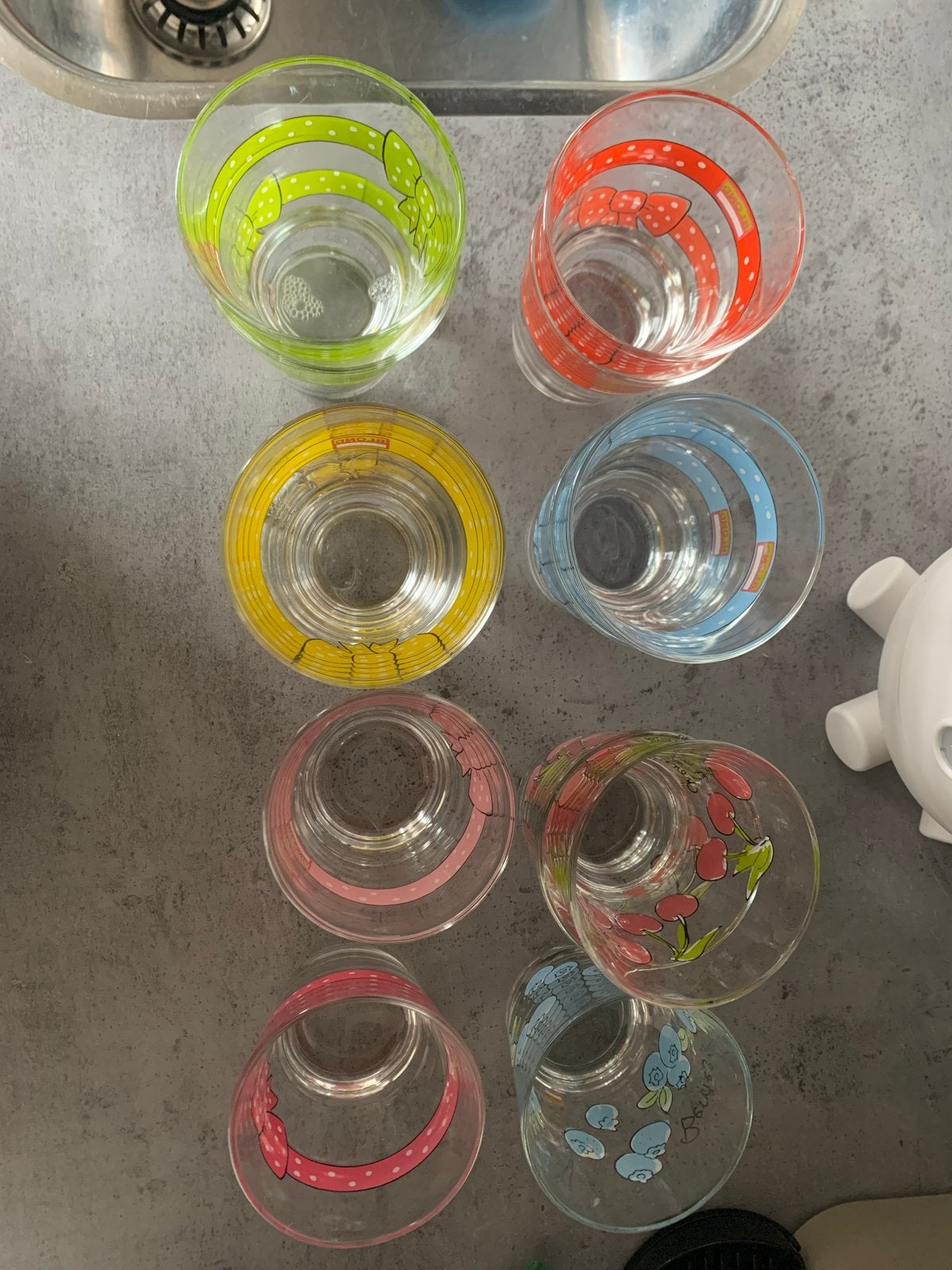 Blond Amsterdam glazen met strikjes, kers en blauwe bes, Blond Amsterdam, Ophalen of Verzenden, Meerkleurig, Glas