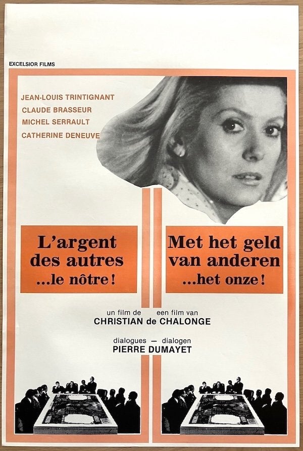 L'argent des Autres (1978) - Originele filmposter, Verzamelen, Verzenden, Zo goed als nieuw, A1 t/m A3, Film en Tv