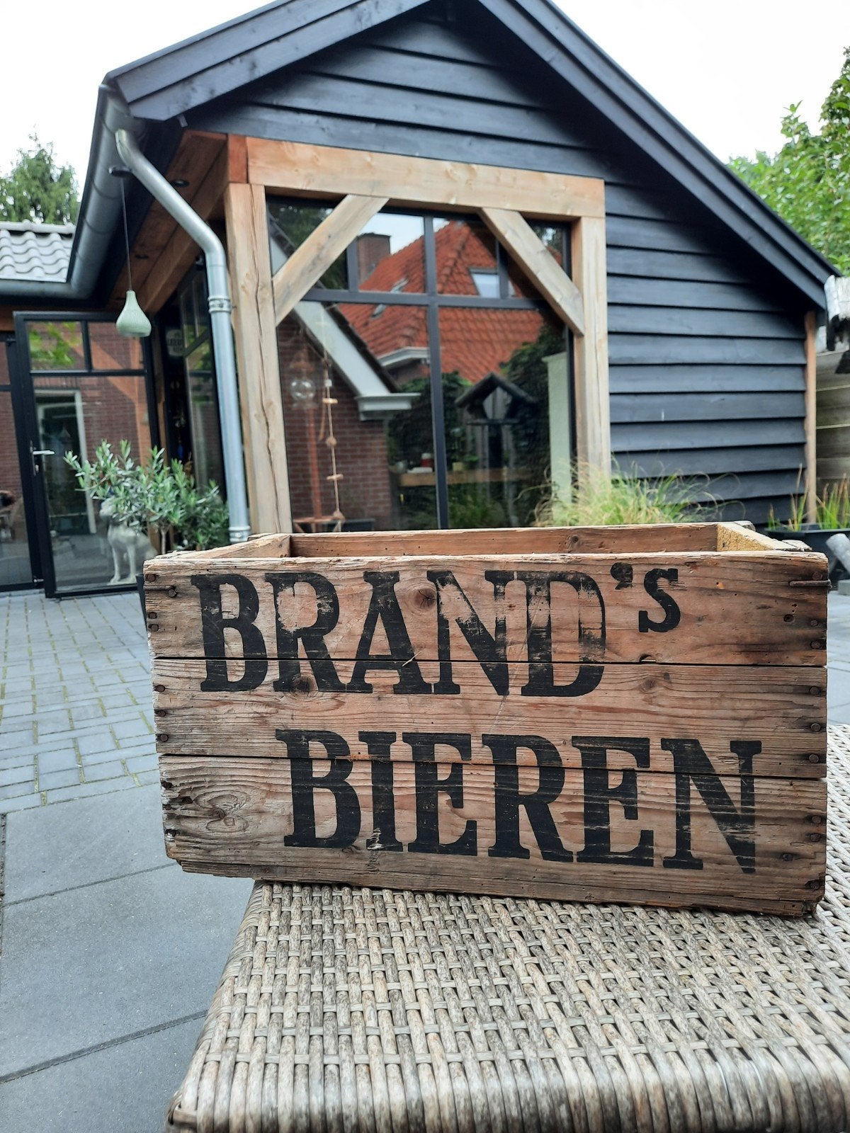 brand bier oud houten bierkrat wylre, Ophalen of Verzenden, Gebruikt, Reclamebord, Plaat of Schild, Brand