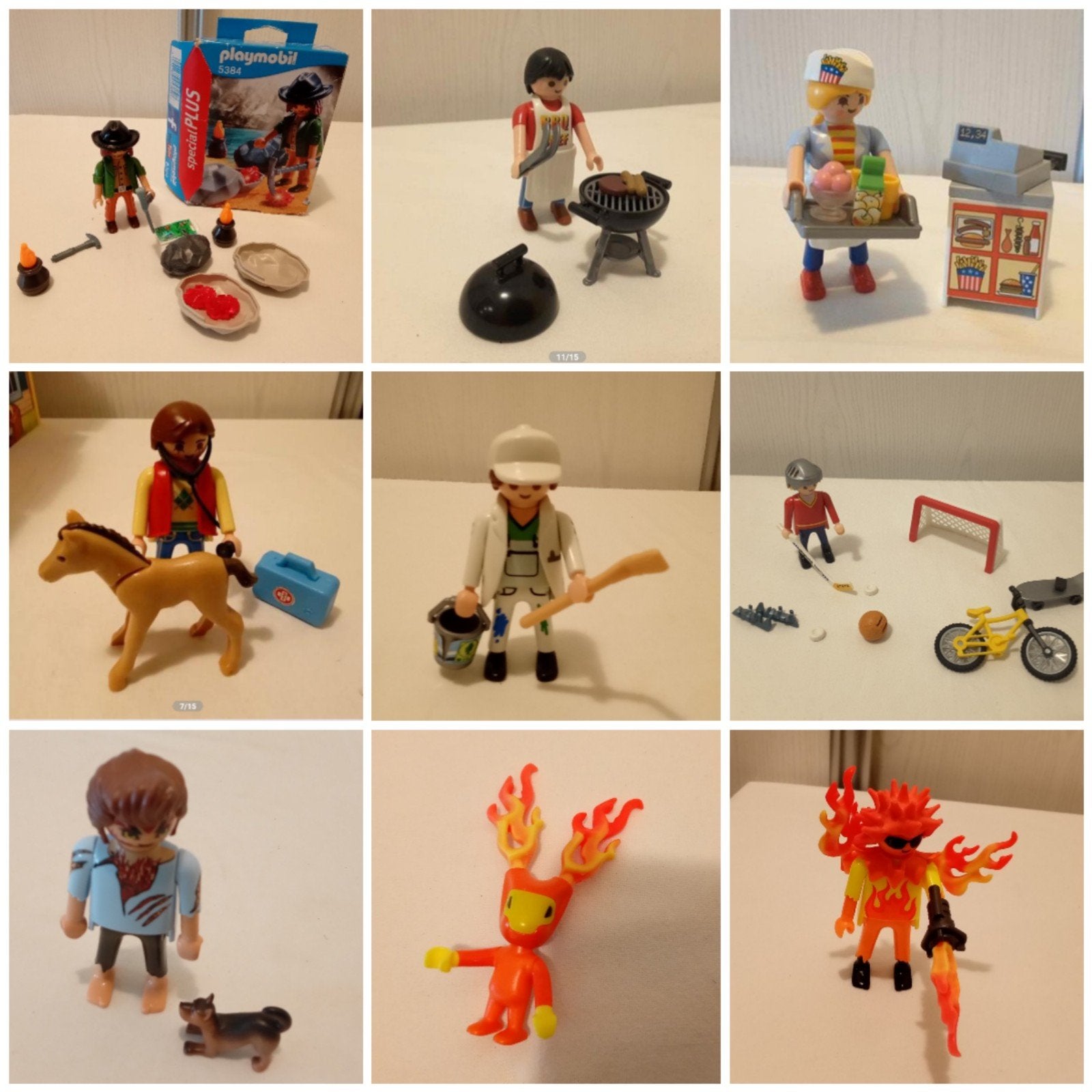 Playmobil beroepen: sportman, dierenarts, archeloog,bbq chef, Ophalen of Verzenden, Gebruikt
