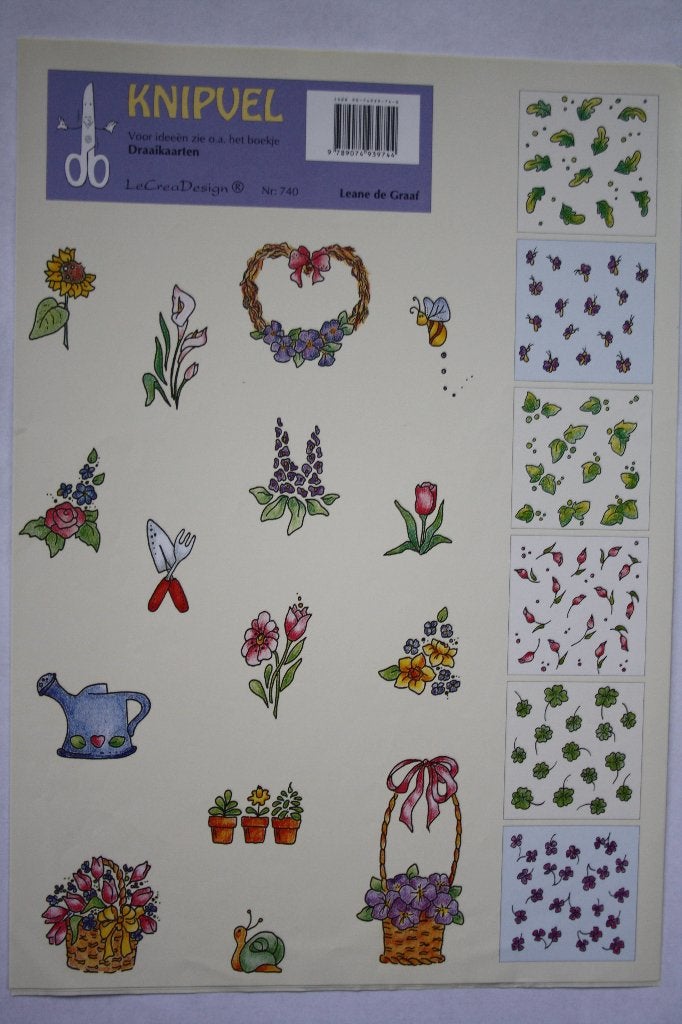 6 stuks Knipvellen Le Crea Design 6983, Ophalen of Verzenden, Nieuw, Natuur, Knipvel