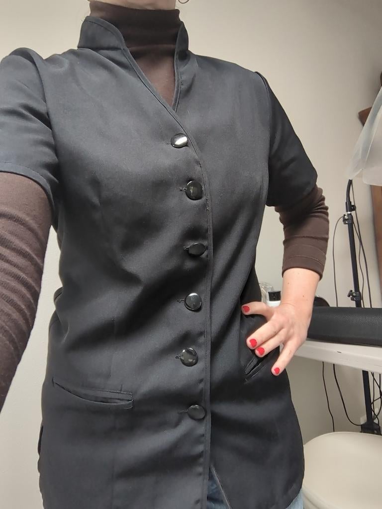Salon jasje werkkleding zwart dames maat 36, Ophalen of Verzenden, Zo goed als nieuw, Zwart