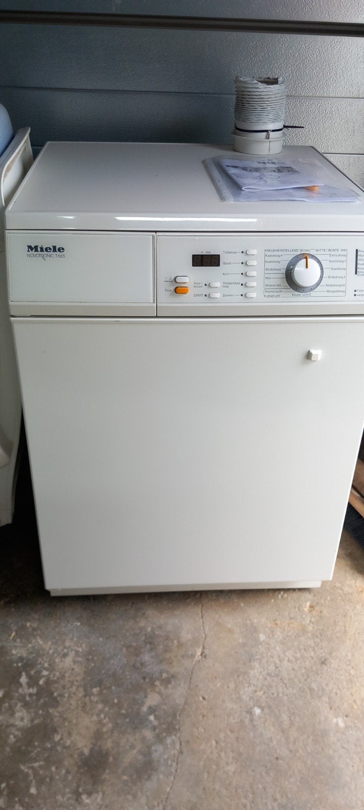 Miele Novotronic T665 Wasdroger - 5 kg, Witgoed en Apparatuur, Gebruikt, Luchtafvoer, 4 tot 6 kg, Ophalen of Verzenden