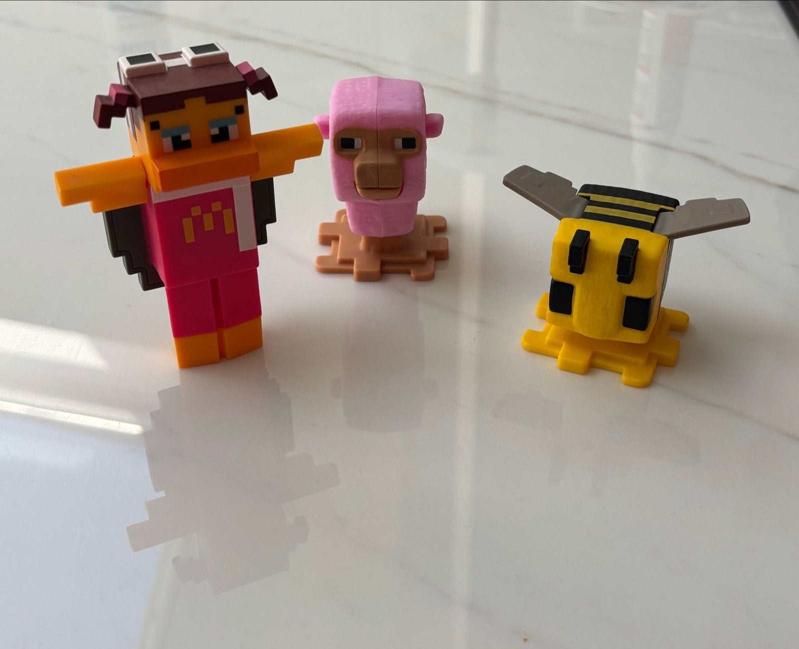 Minecraft Happy Meal Speeltjes - Meisje, Schaap, Bij, Ophalen of Verzenden, Gebruikt
