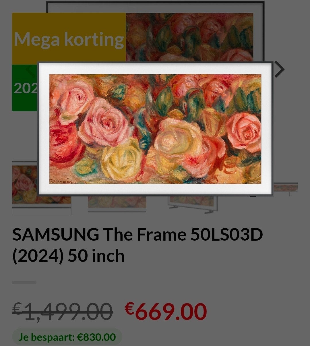 Samsung frame tv 50inch incl frame GLOED NIEUW, Ophalen, Doos, 100 cm of meer, 60 cm of meer