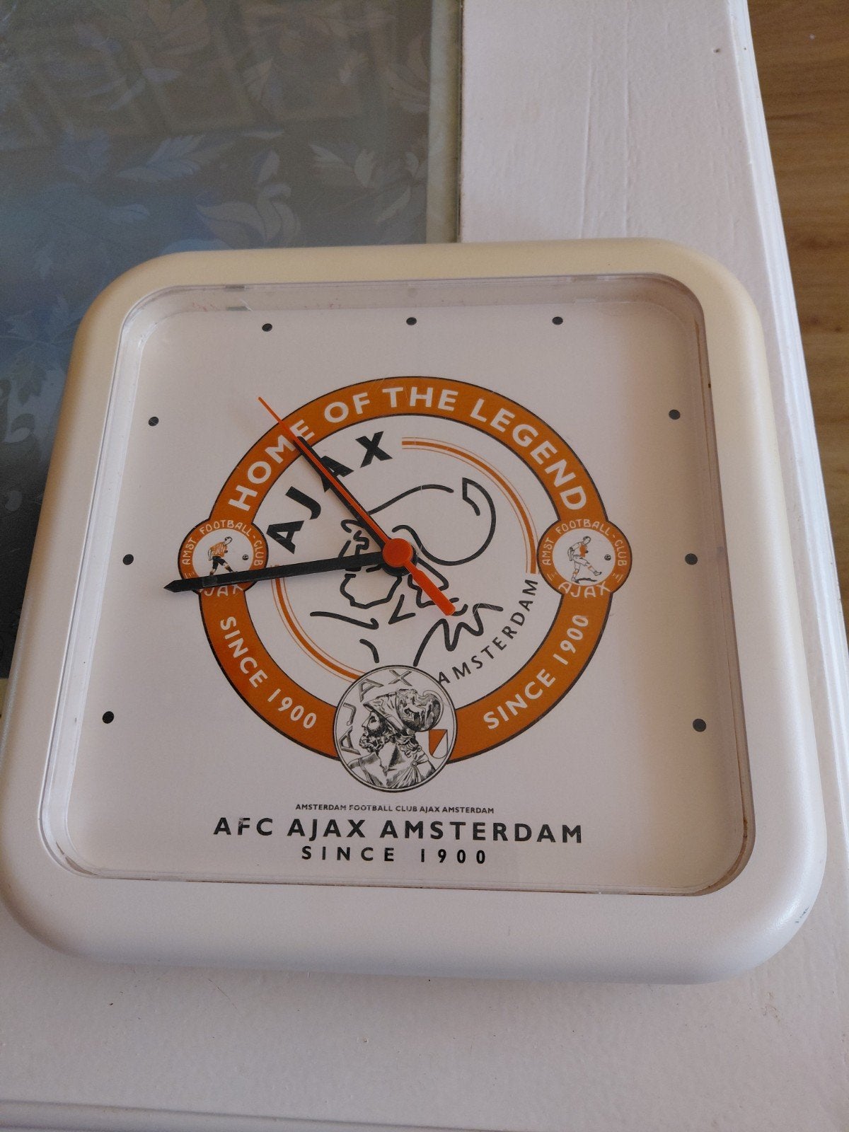 Vintage AFC Ajax Wandklok - Werkend! - "Home of the Legend", Verzenden, Gebruikt, Ajax, Overige typen