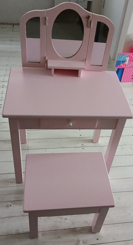 Roze kaptafel met krukje voor kinderen, Kinderen en Baby's, Kinderkamer | Tafels en Stoelen, Ophalen, Gebruikt, Tafel(s) en Stoel(en)