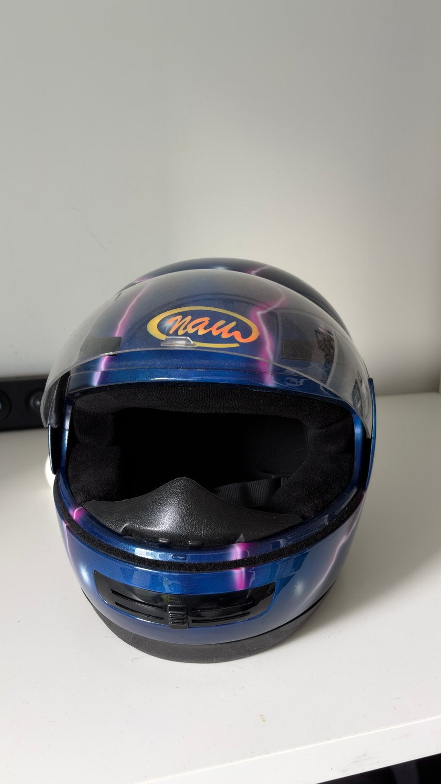 NAU Helm met Bliksemdesign, Heren, Integraalhelm, Tweedehands, Ophalen