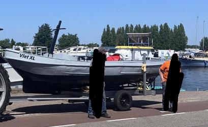 Stalen vlet sloep met trailer, Watersport en Boten, Ophalen, 10 tot 30 pk, Gebruikt, Staal