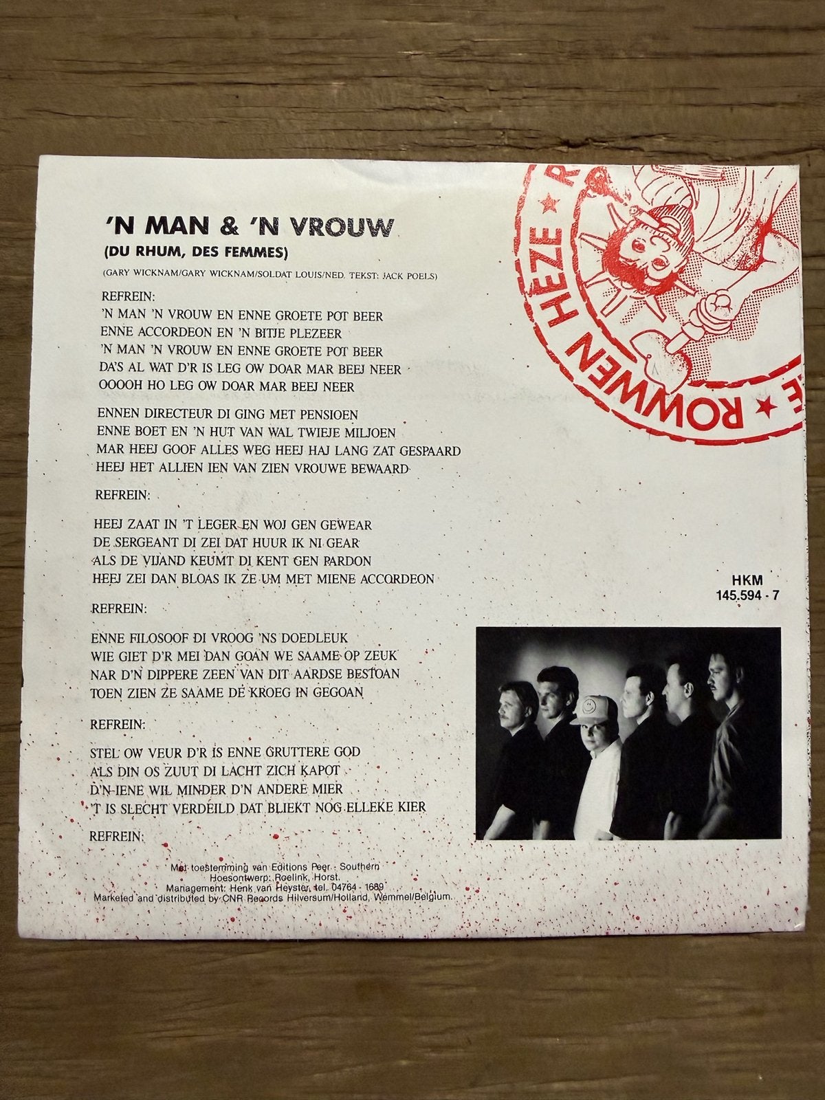 Rowwen Hèze - 'N Man & 'N Vrouw (Single, 1990), Gebruikt, Originele persing, 7 inch, Ophalen of Verzenden