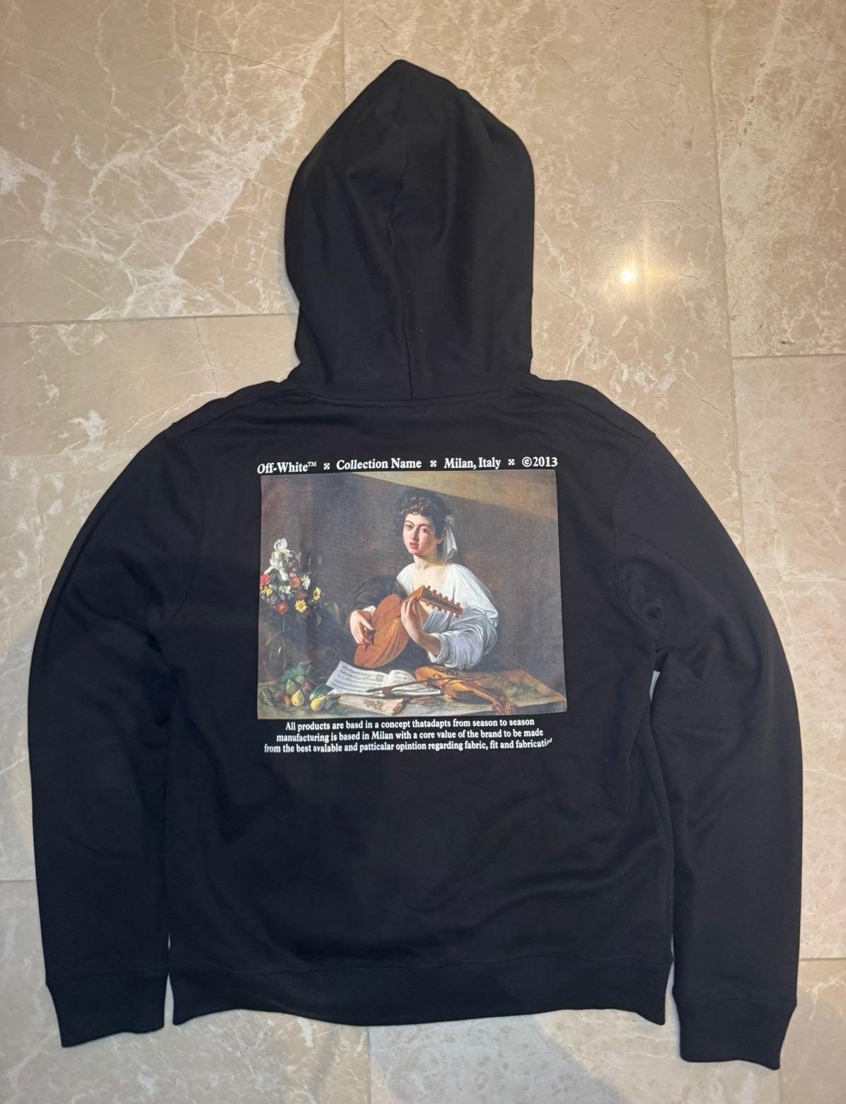 Off-White Lute Cotton Black Hoodie, Kleding | Heren, Ophalen of Verzenden, Zo goed als nieuw, Maat 46 (S) of kleiner, Zwart