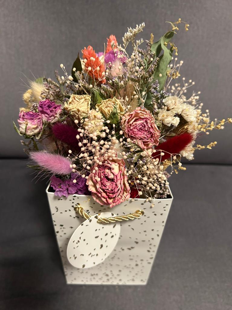 Prachtig boeketje met droogbloemen in geschenkverpakking, Ophalen of Verzenden, Nieuw