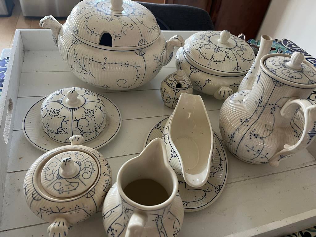 Delen Boch Servies - blauw wit, Antiek en Kunst, Ophalen