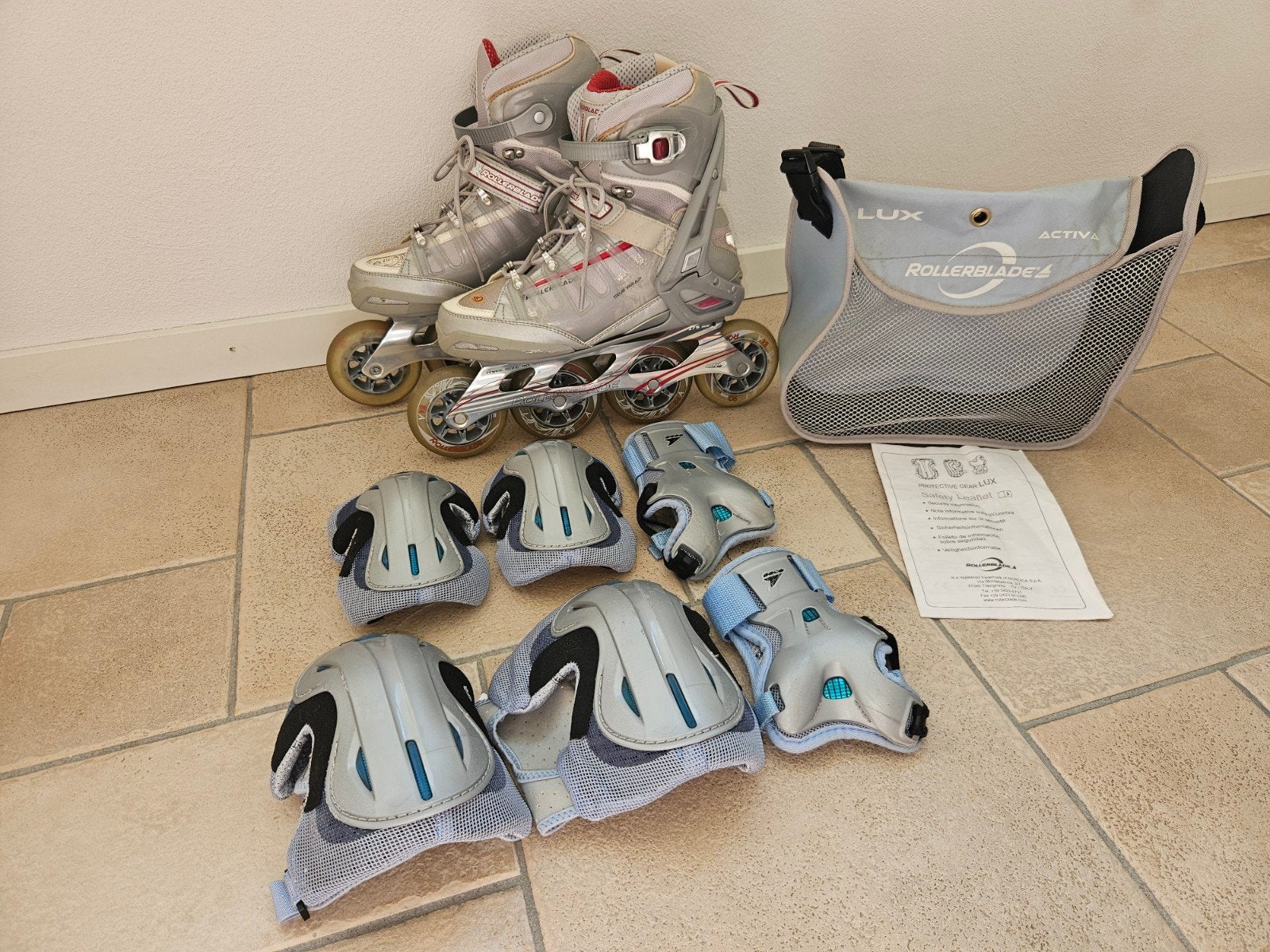 Rollerblade skeelers Activa 90 (maat 41) met beschermset, Ophalen, Gebruikt, Inline skates 4 wielen, Dames