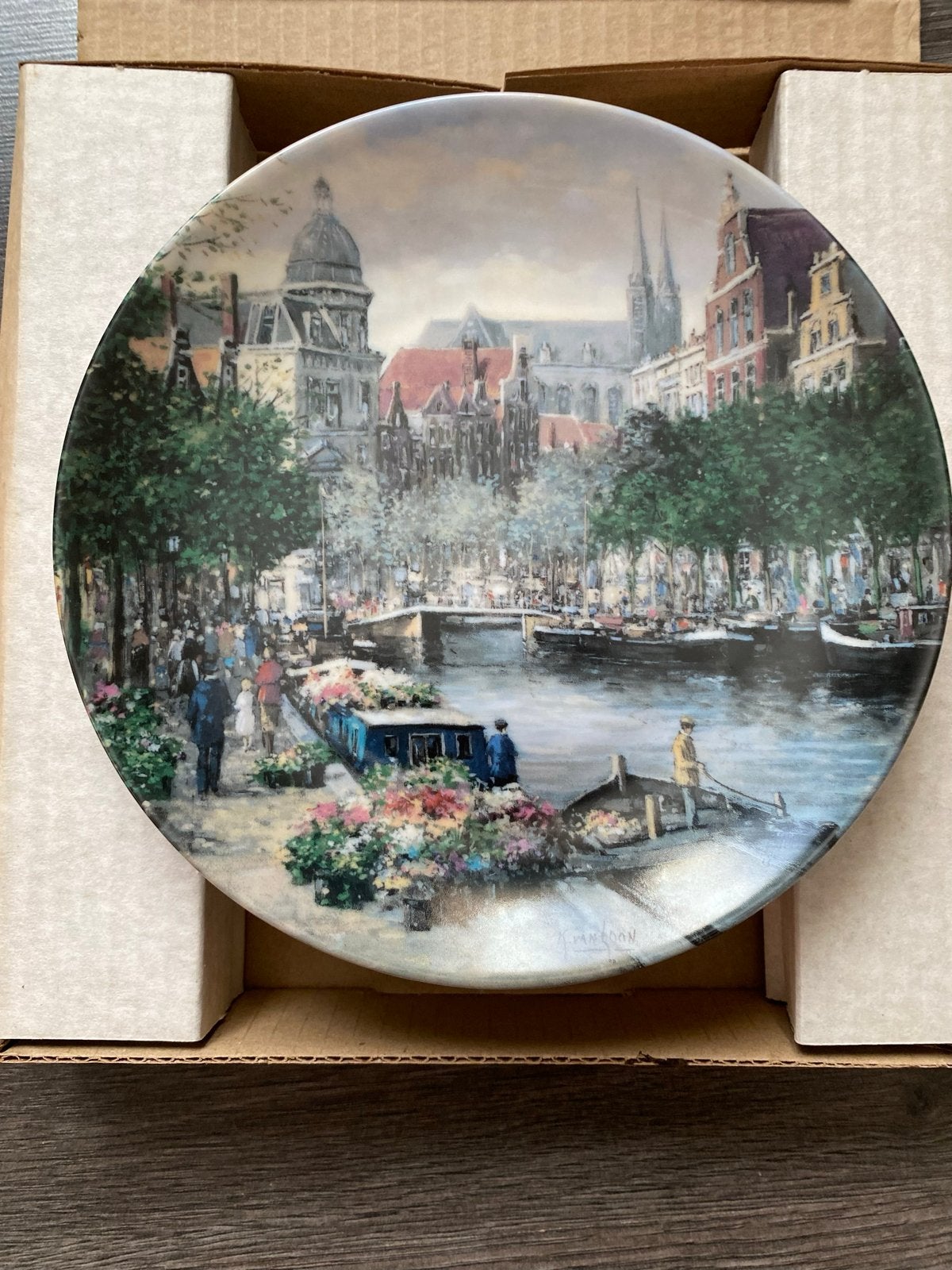 Koninklijke Mosa Sierbord "De Amsterdamse Bloemengracht", Ophalen of Verzenden