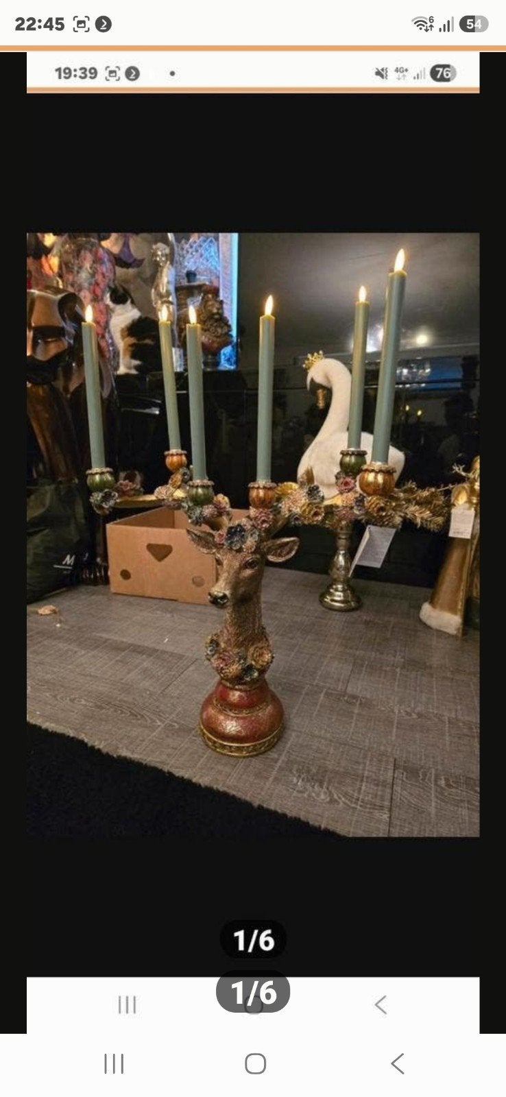 Unieke kandelaar in de vorm van een hert met bloemendetails, Huis en Inrichting, Woonaccessoires | Kandelaars en Kaarsen, Ophalen of Verzenden