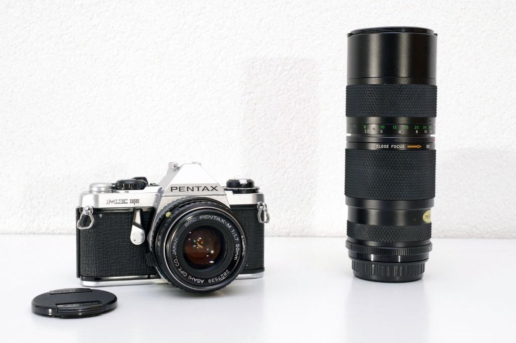 Pentax ME Super + Pentax 50mm lens + Chinon zoom lens + batt, Verzenden, Refurbished, Spiegelreflex, Pentax