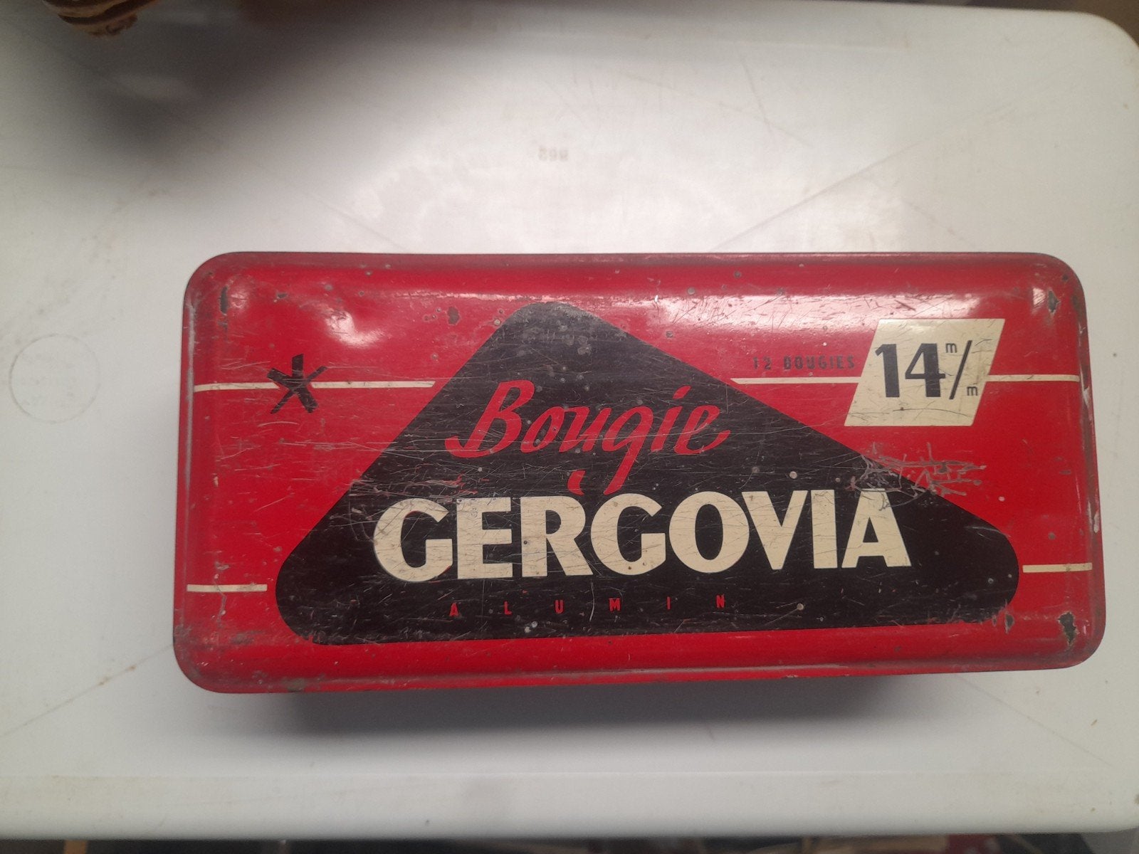 Vintage Bougie Gergovia blik - Rood, Ophalen of Verzenden, Gebruikt, Overige, Overige merken
