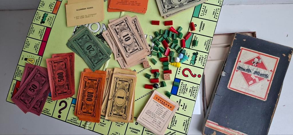 Vintage Monopoly De Luxe – Smeets & Schippers (jaren ’50), Ophalen of Verzenden, Gebruikt, Kwartet(ten)