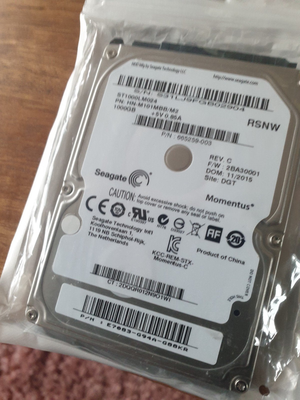Seagate Momentus 1TB HDD - Nieuw in verpakking, Computers en Software, Intern, Nieuw, Ophalen of Verzenden, 1TB