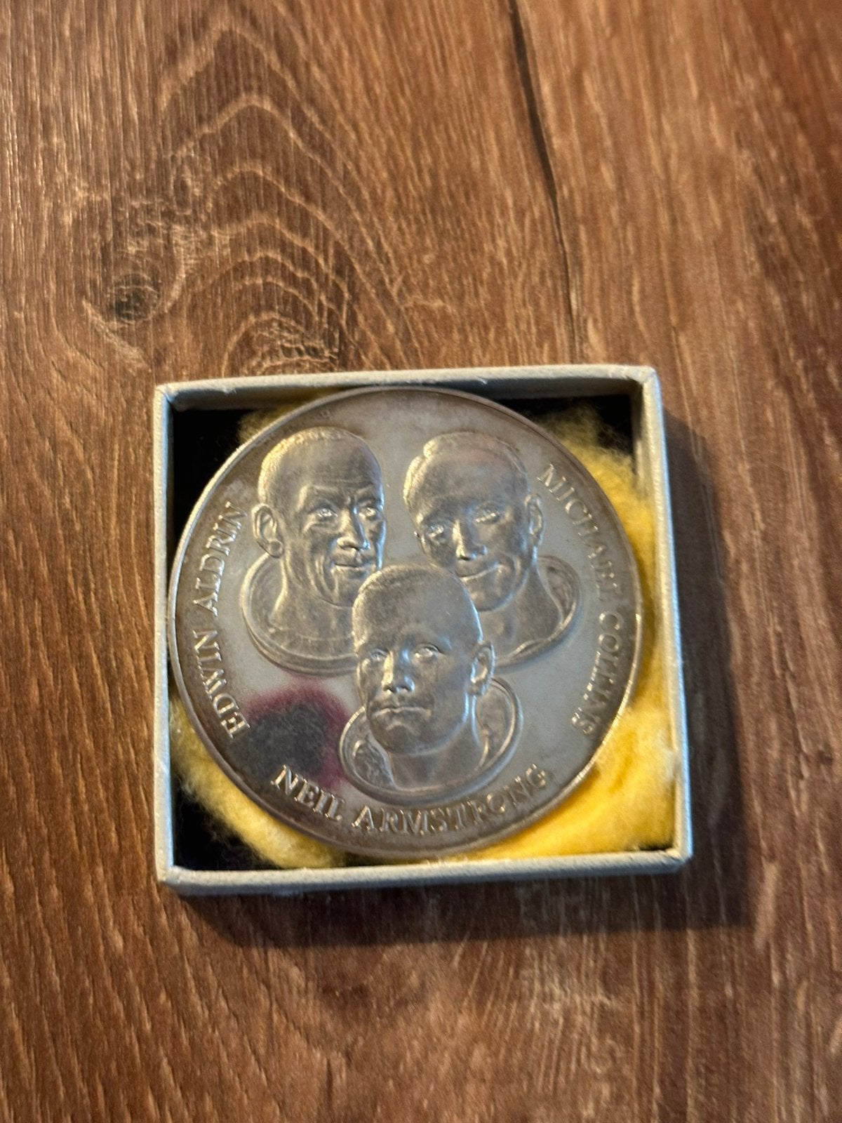 Zilveren munt Apollo maanlanding 1969, Postzegels en Munten, Ophalen of Verzenden, Zilver