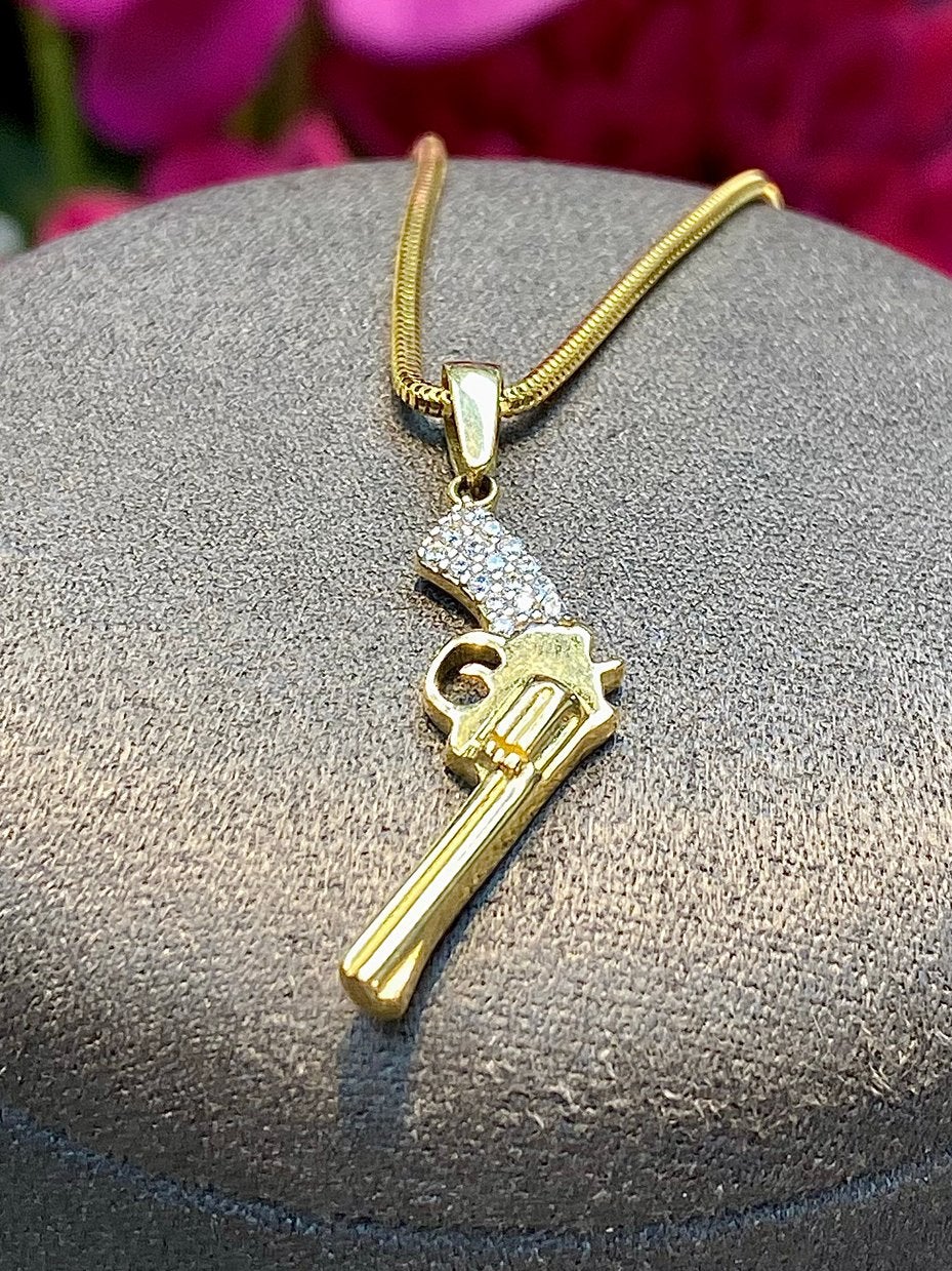14k Gouden Slangenketting en Revolver, Ophalen of Verzenden, Nieuw, Goud
