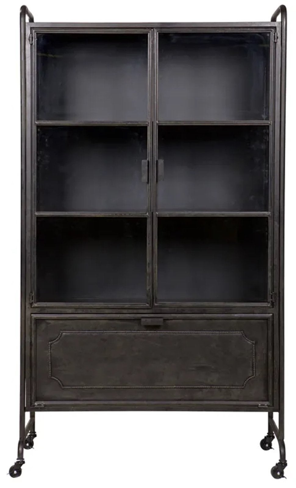 BePureHome stalen vitrine kast zwart, Ophalen, 50 tot 100 cm, Zo goed als nieuw, Metaal