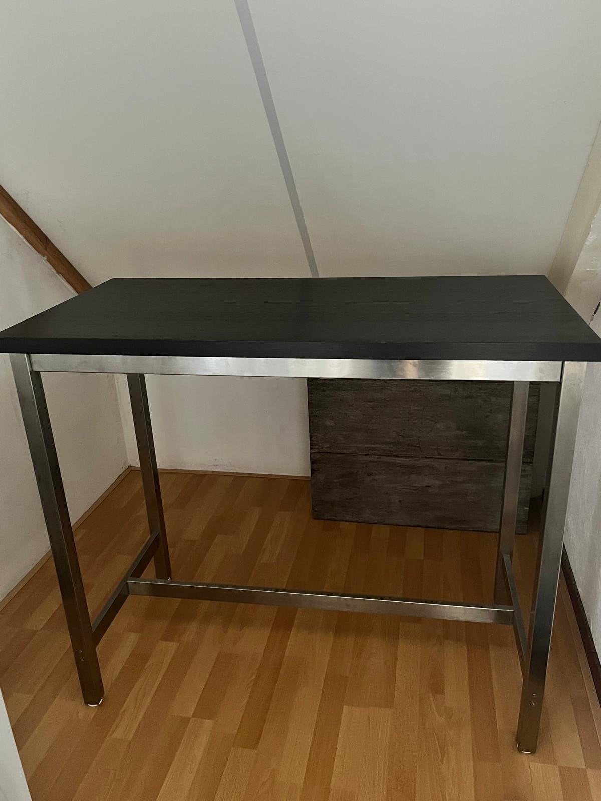 Bartafel 120 x 60 cm met metalen onderstel, Huis en Inrichting, Tafels | Eettafels, Ophalen, 100 tot 150 cm, 50 tot 100 cm, Zo goed als nieuw