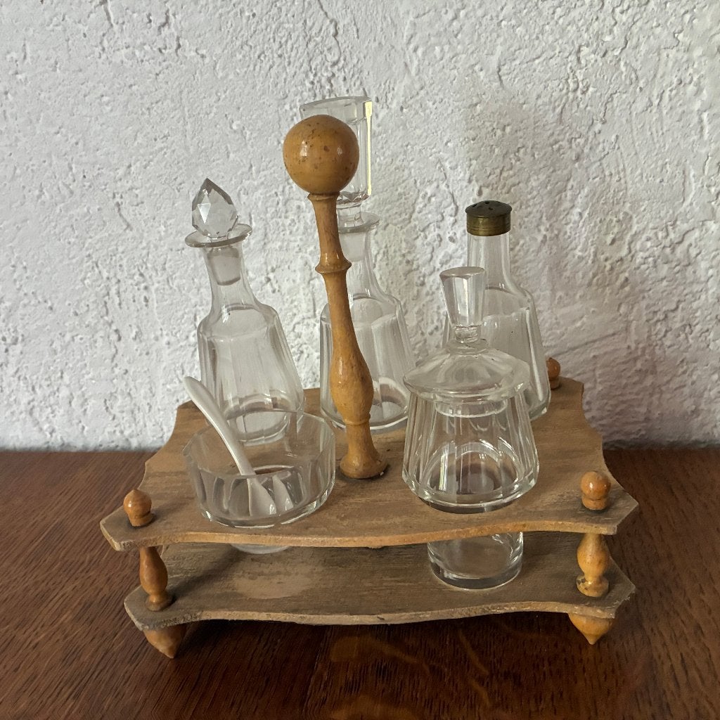 Antiek olie- en azijnstel menage of cruet set, Ophalen of Verzenden