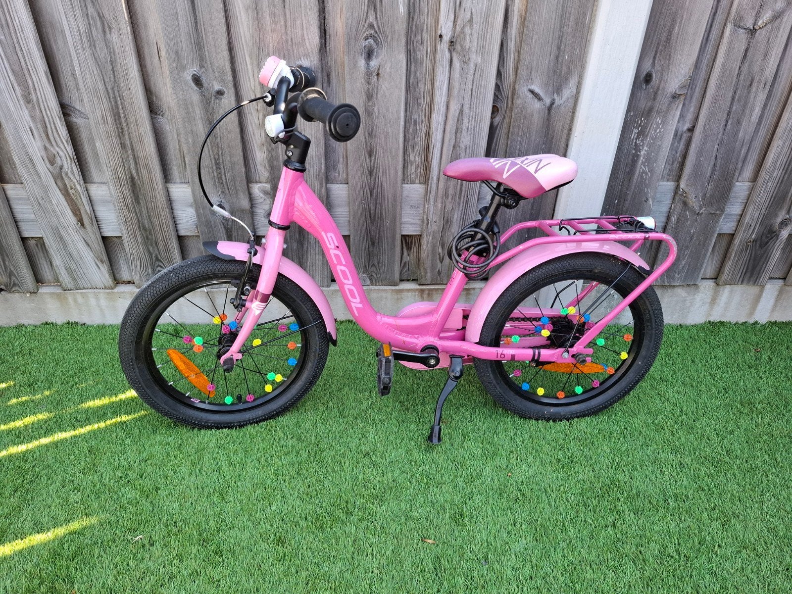 Roze kinderfiets 16 inch, Fietsen en Brommers, Ophalen, Terugtraprem, Scool, 16 tot 20 inch
