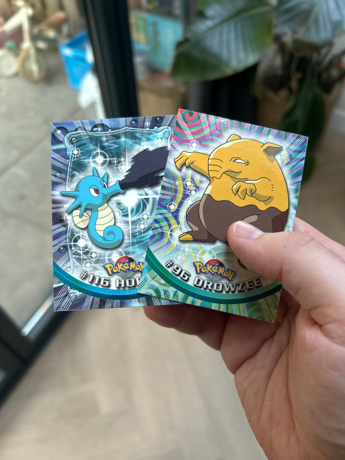 Topps Pokémon kaarten Horsea & Drowzee, Ophalen of Verzenden, Gebruikt, Meerdere kaarten
